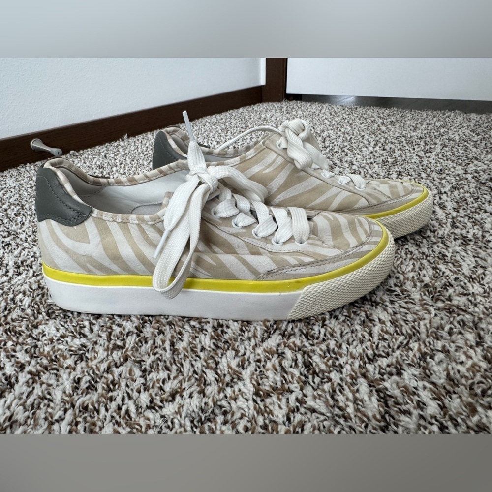 Rag & Bone Zebra Print Sneakers Women’s EU 38 US 7.5 Canvas Leather Low Top